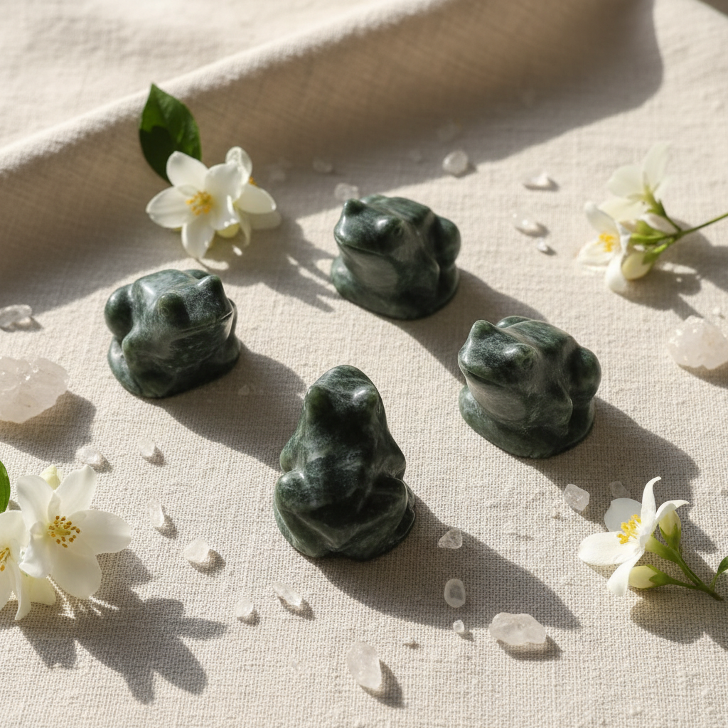 Rana Xiuan giada verde - fiori e cristalli