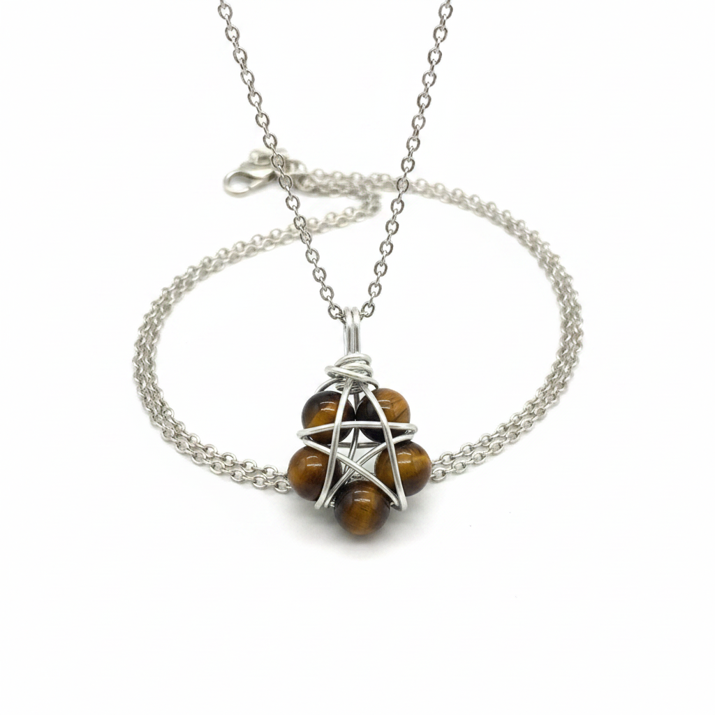 Collana Mini Pentacolo – Occhio di Tigre