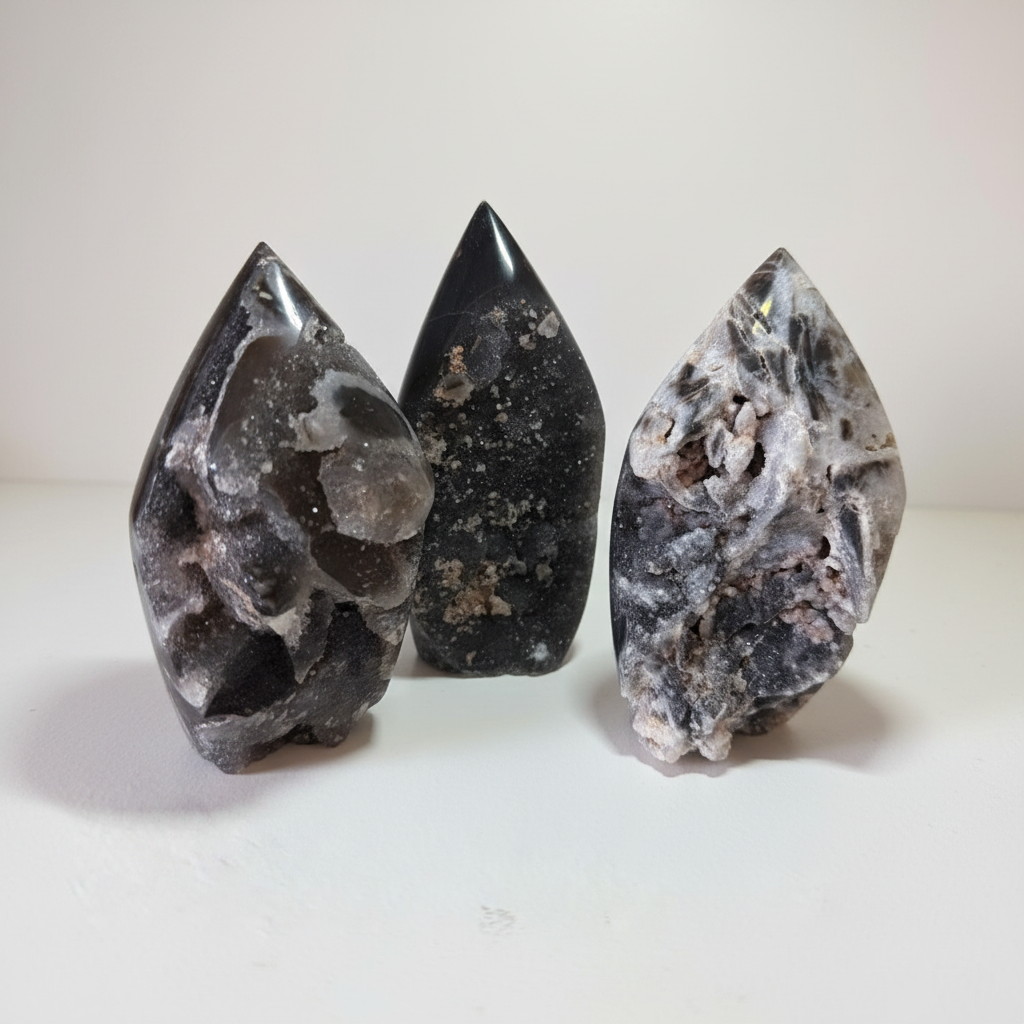 Freeform Astrophillite - gruppo tutte le varianti sfondo bianco