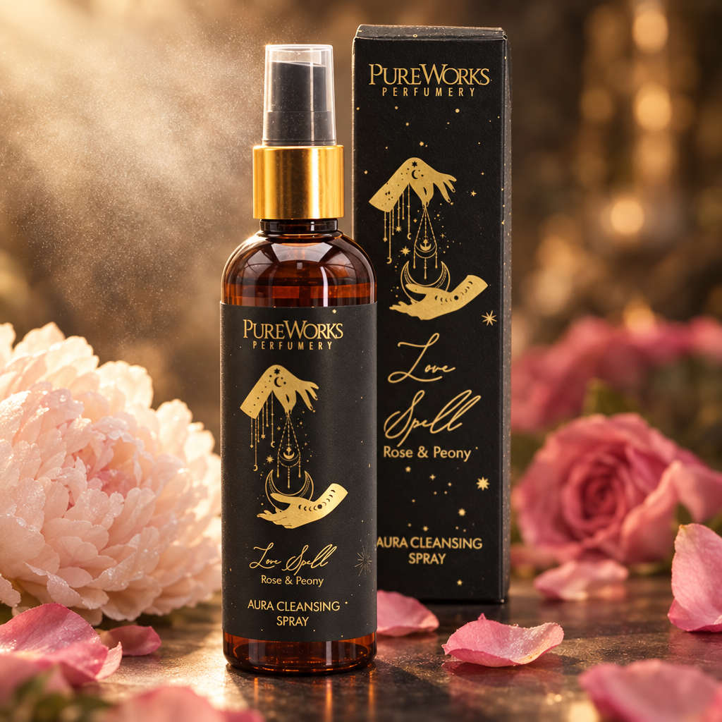 Spray Incantesimo d’Amore Rosa e Peonia in composizione ambientata