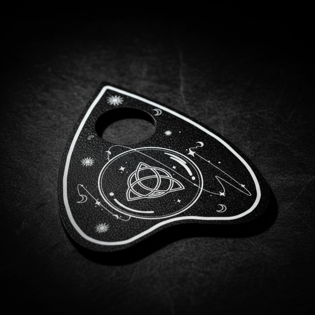 Spirit Board Triquetra - macro planchette con Triquetra