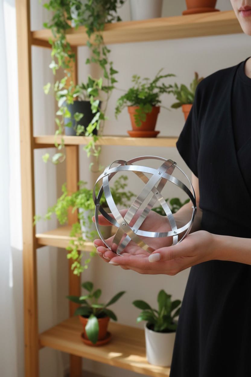 Genesa alluminio 16cm - lifestyle interni con piante