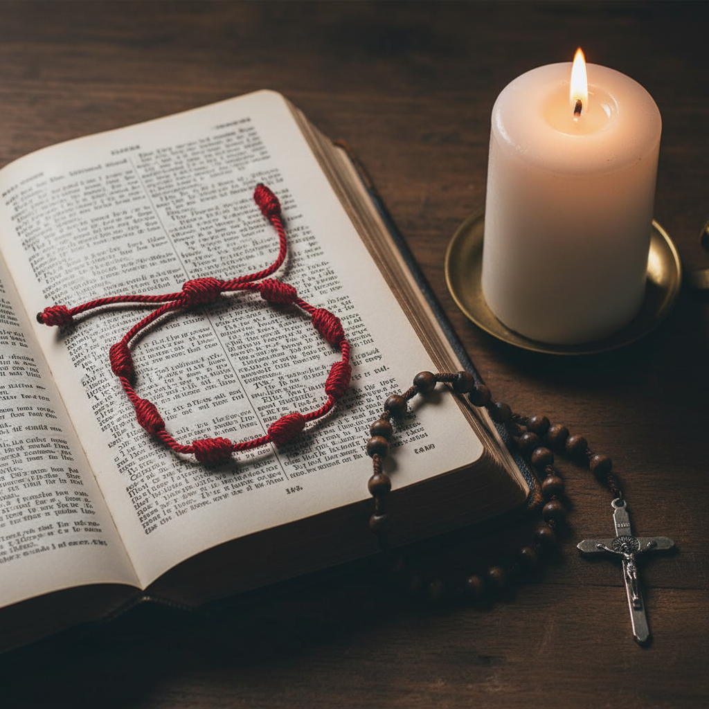 Braccialetto 7 Nodi Francescani con Bibbia e rosario