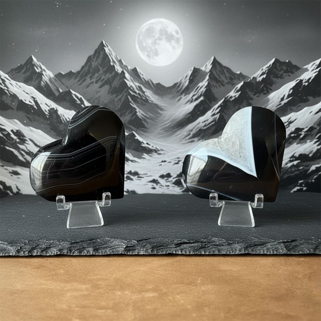 Cuori Agata Nera - Montagne Luna