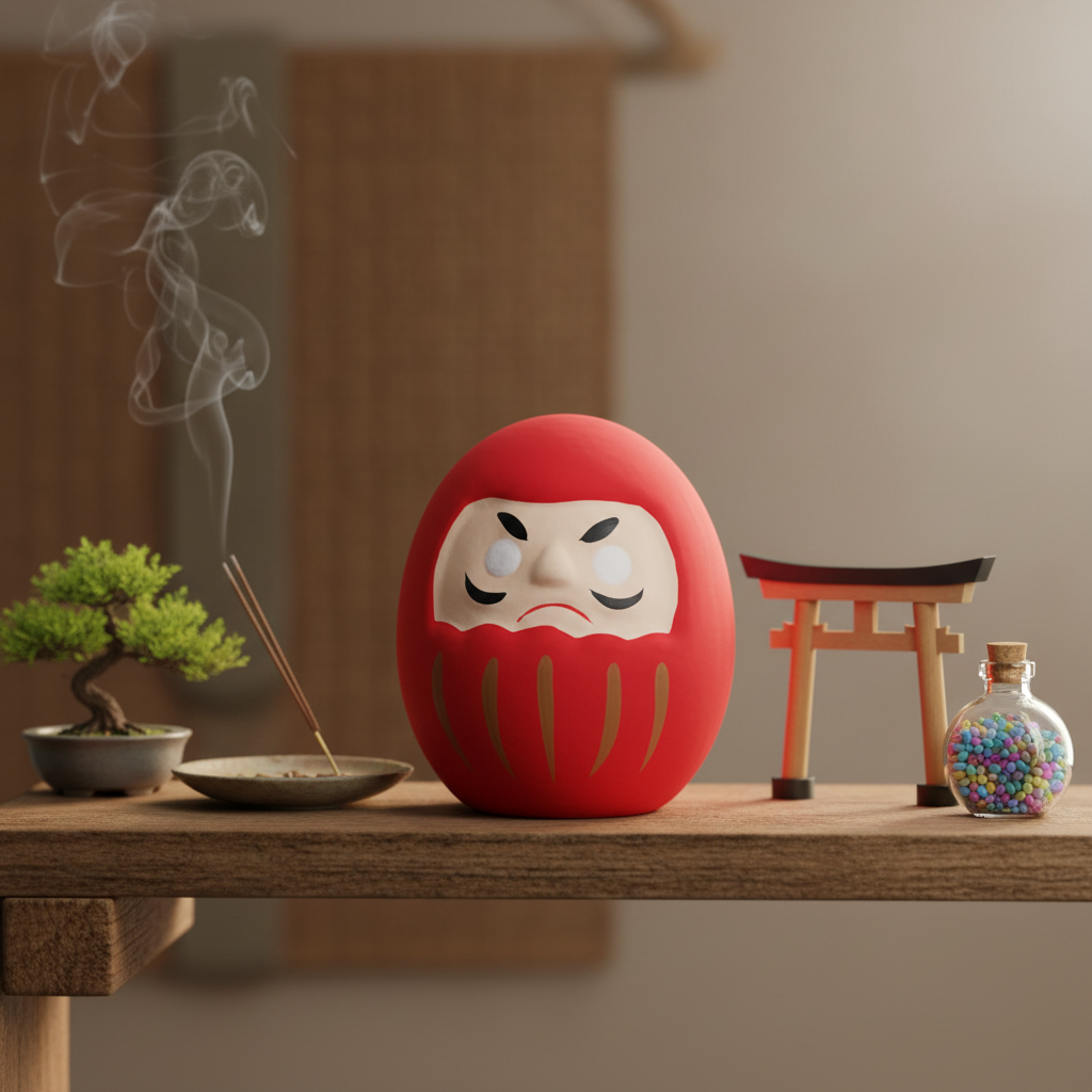 Daruma Rosso Giapponese - home decor mensola