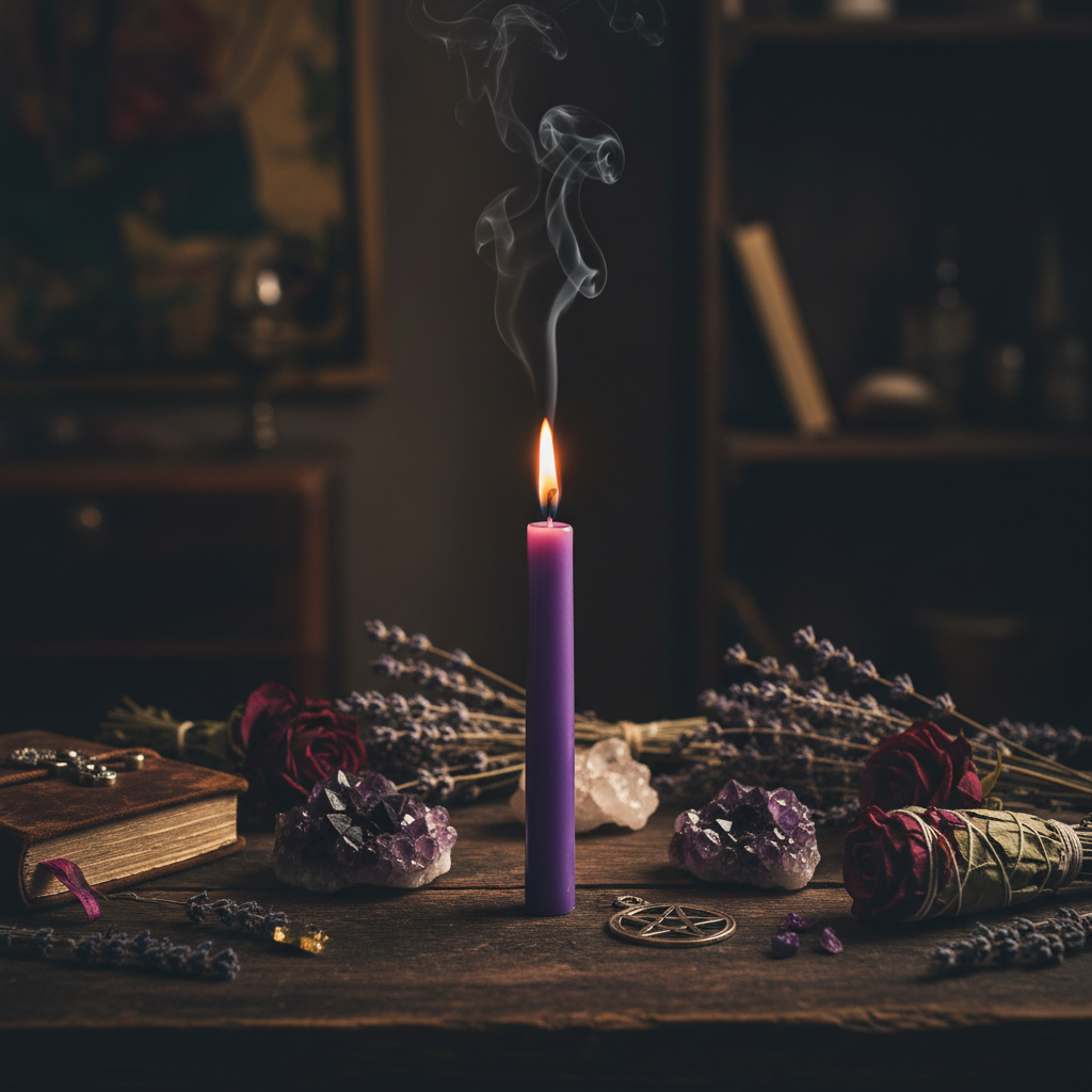 Candela Viola Rituale - Lifestyle Mistico