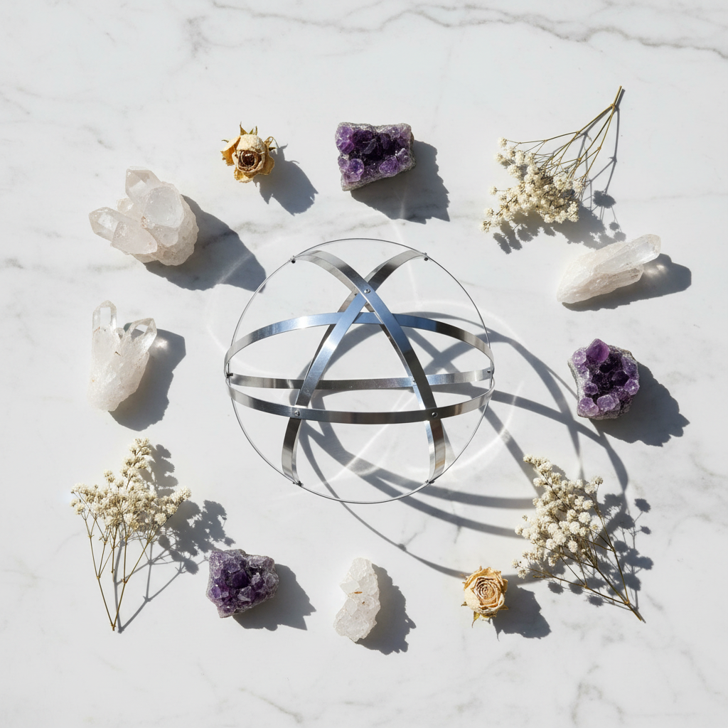 Genesa alluminio - flatlay marmo con cristalli