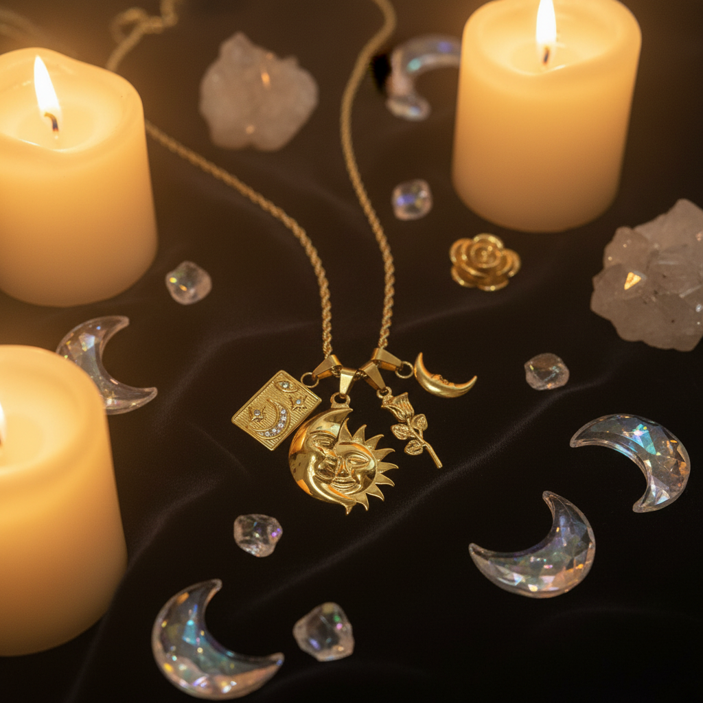 Astralys collana talismanica dorata - atmosfera mistica