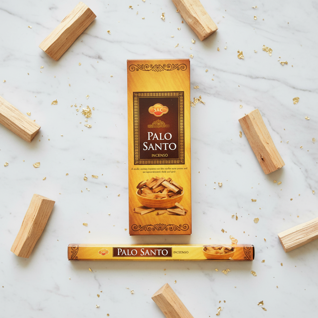 Palo Santo - flatlay su marmo