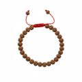 Bracciale regolabile rudraksha - variante filo rosso