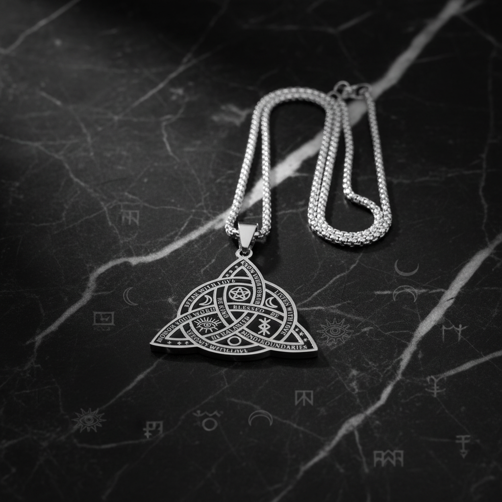 Collana Triquetra - marmo nero
