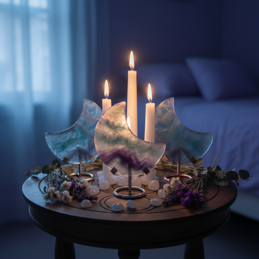 Luna in Fluorite Rainbow - altare lunare