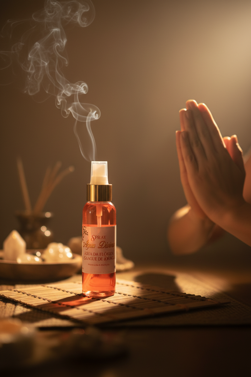 Spray Agua Divina in spazio meditazione