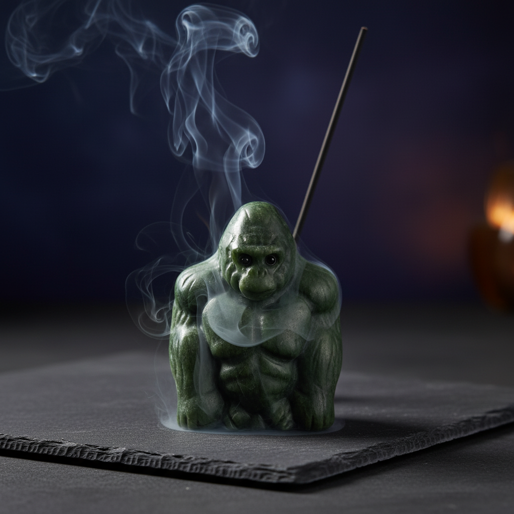 Gorilla in Giada Verde - incenso con fumo