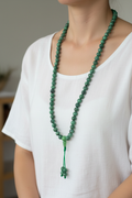 Japamala zoisite verde - indossato collana lunga