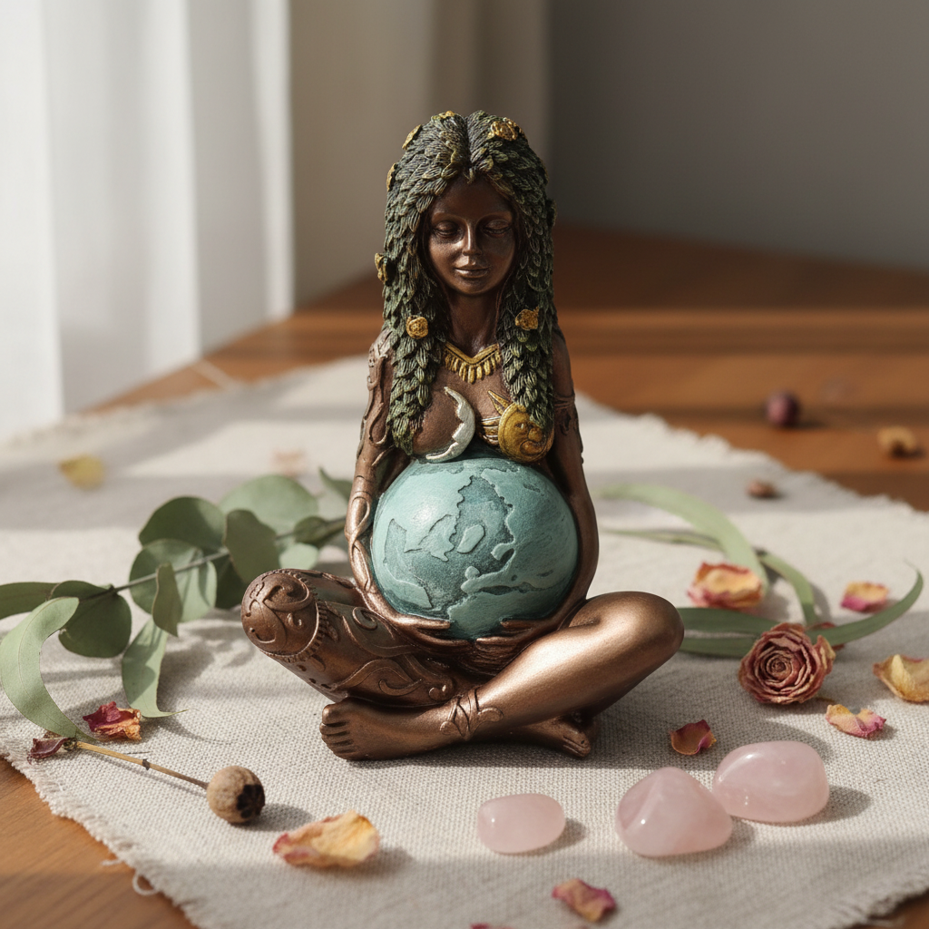 Statua Madre Terra Gaia - lifestyle su lino