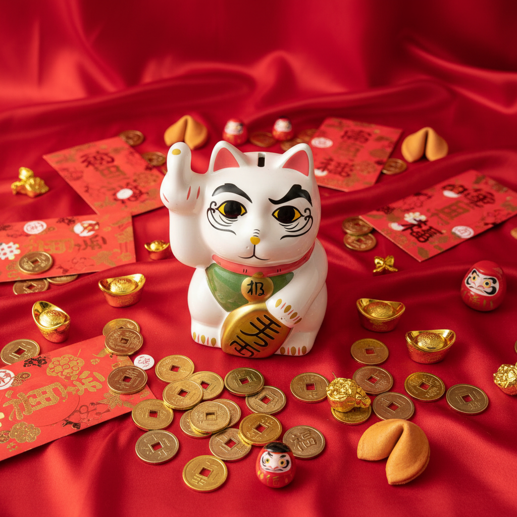 Maneki Neko Salvadanaio - composizione festiva