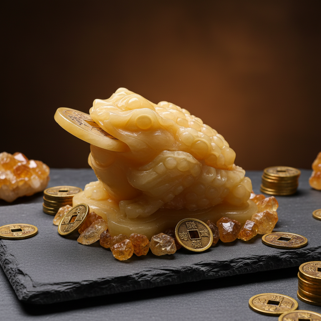 Rana Calcite Gialla - Ardesia e Citrino