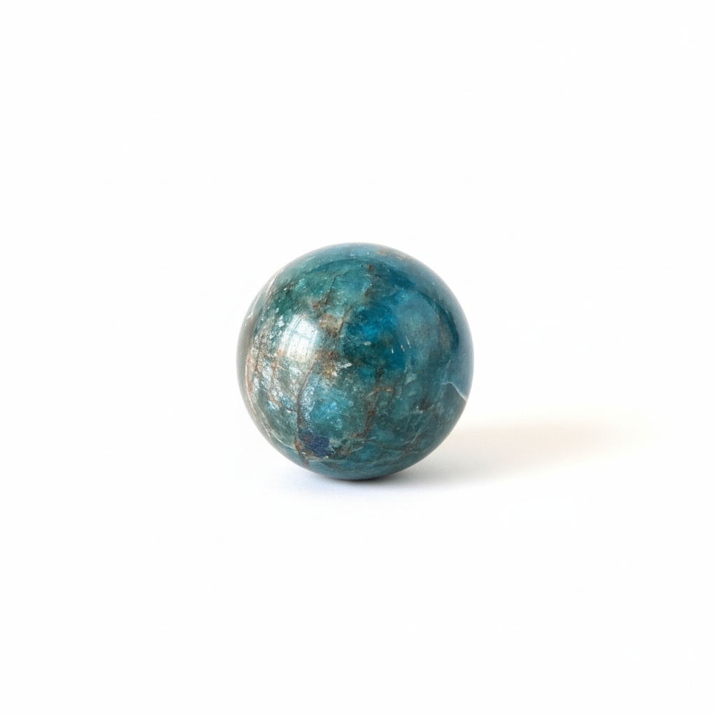 Sfera Apatite Blu - sfondo bianco
