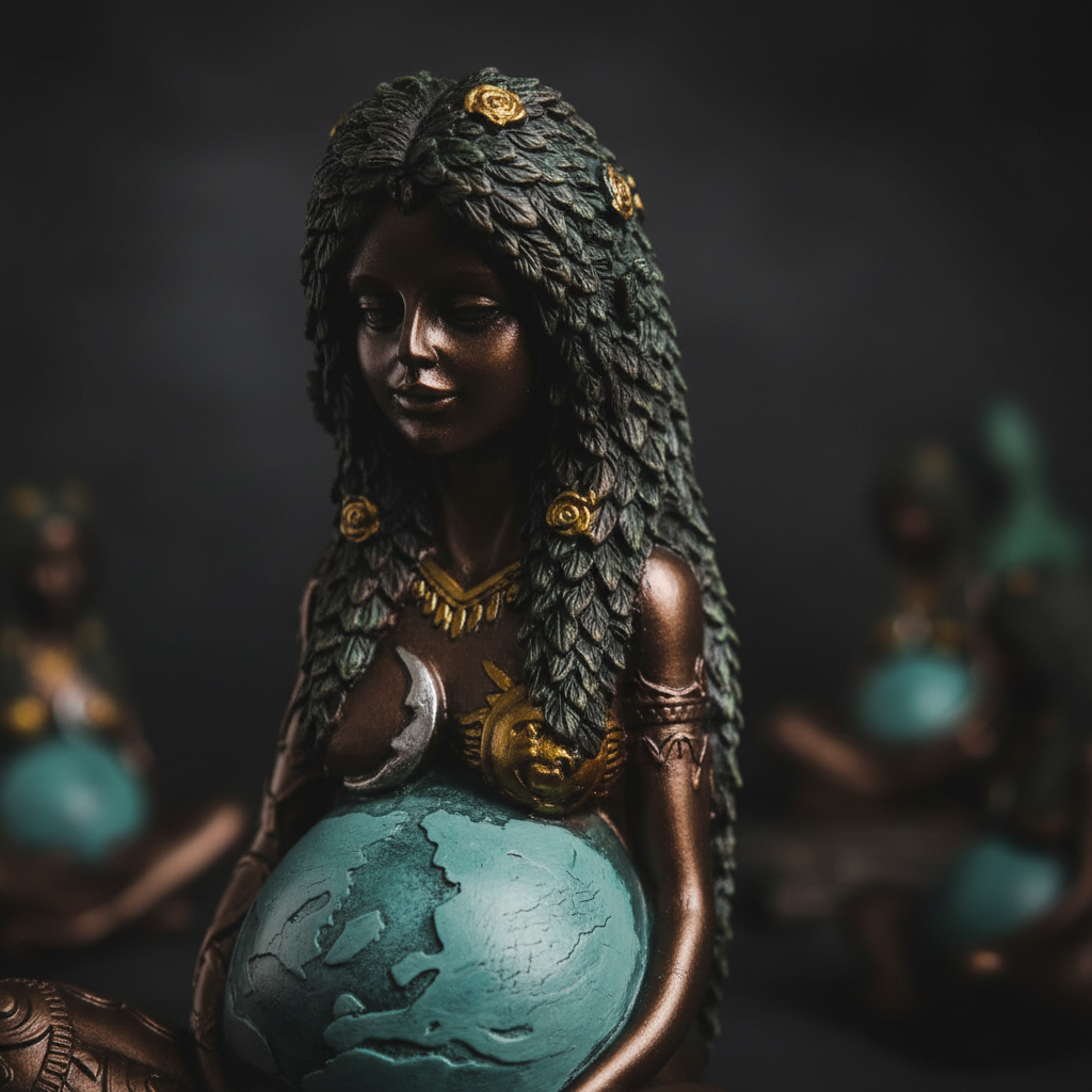 Statua Madre Terra Gaia - macro dettagli