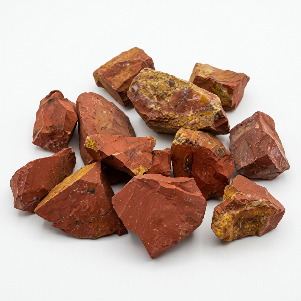 Diaspro rosso grezzo con luce morbida