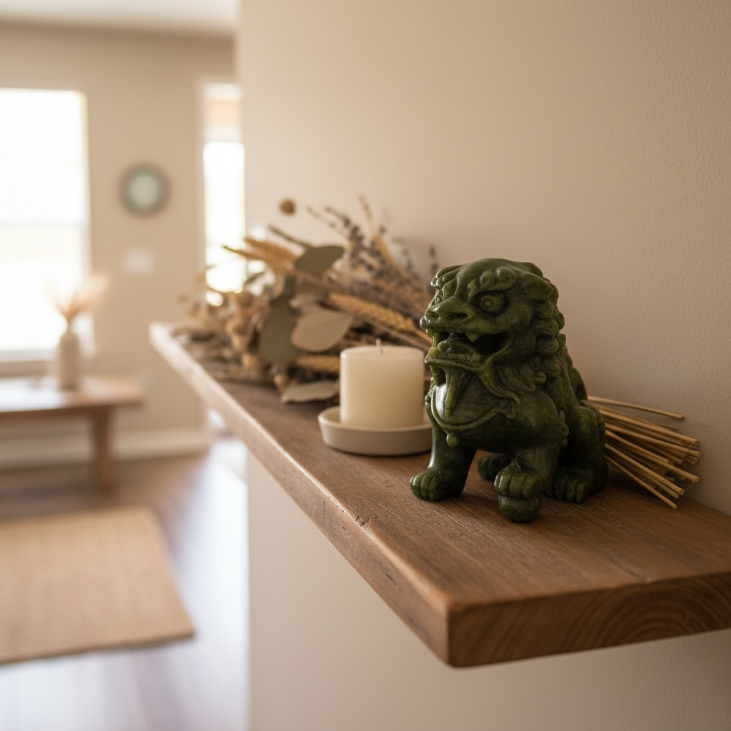 Leone Guardiano in Giada Verde - lifestyle ingresso casa