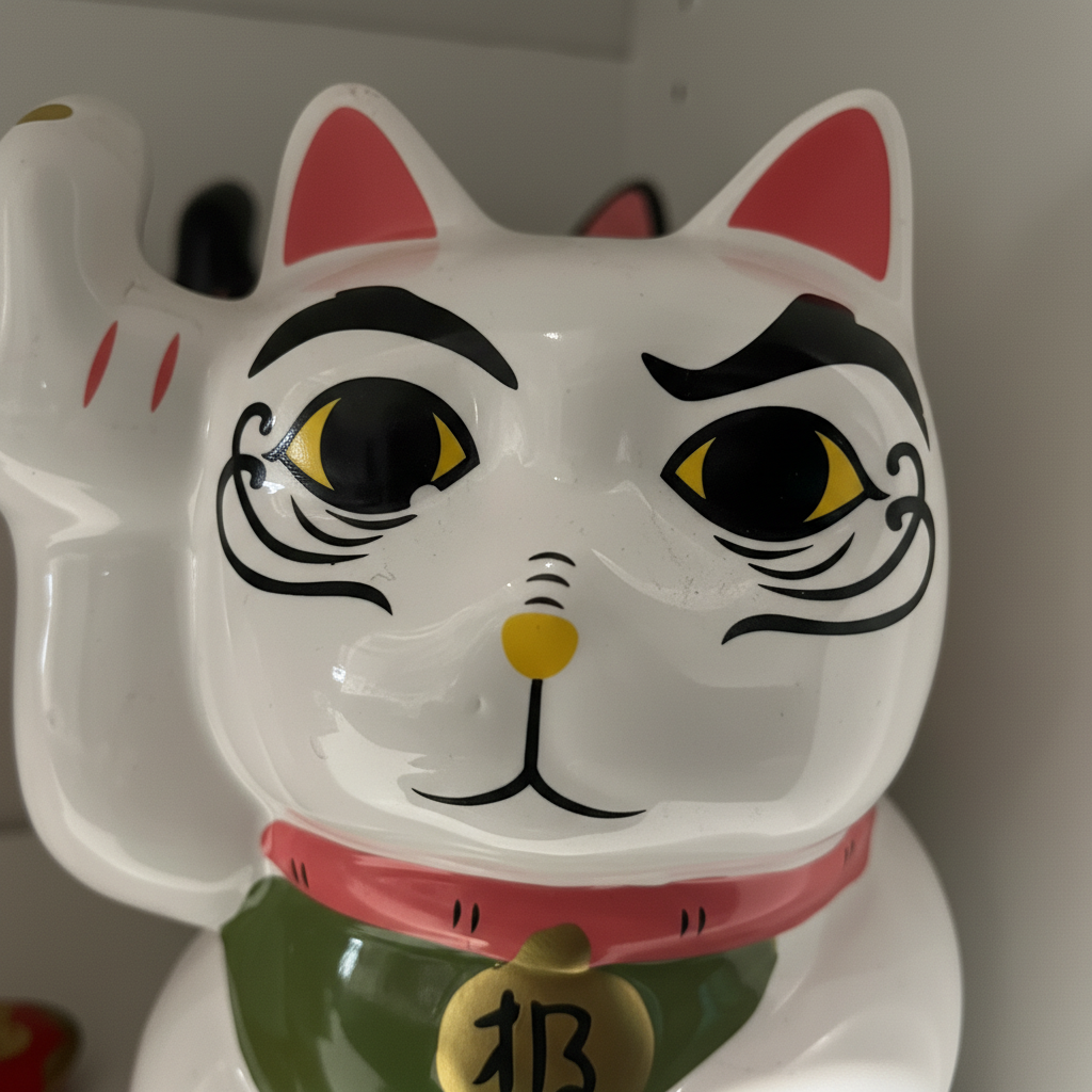 Maneki Neko Salvadanaio - macro close-up