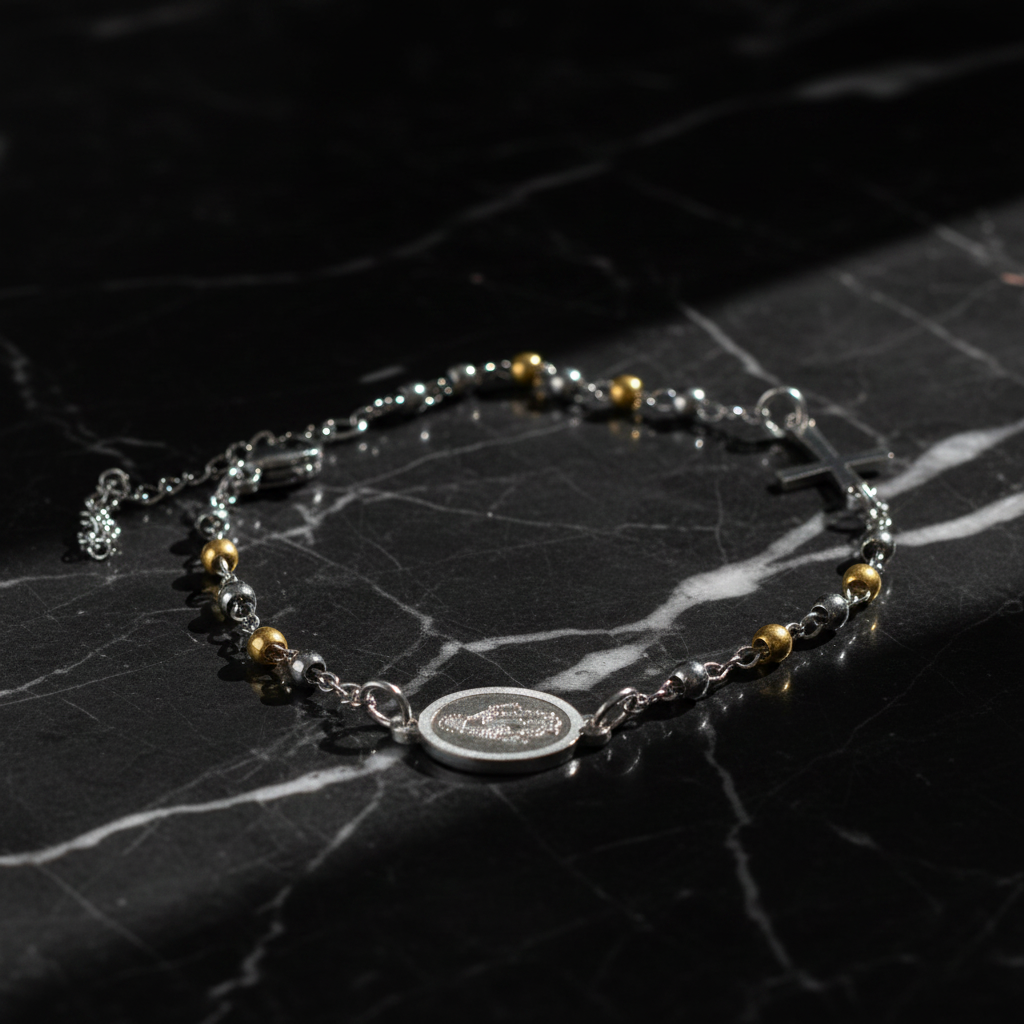 Bracciale Rosario - Marmo scuro