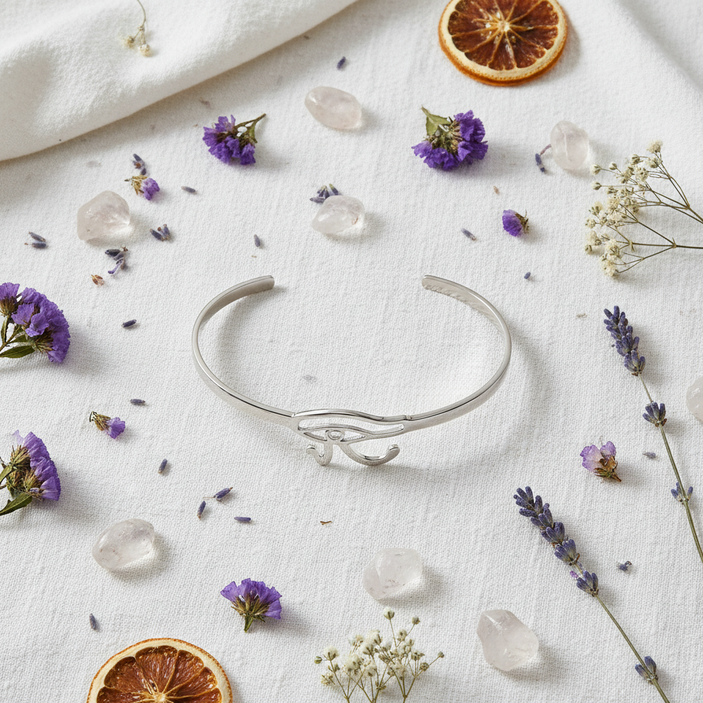 Bracciale Occhio di Horus - Flat lay cristalli