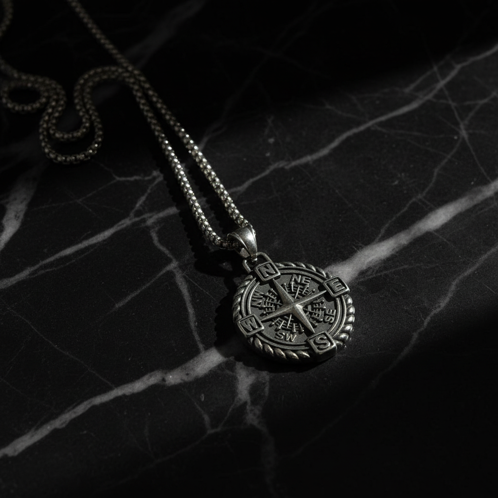 Collana Rosa dei Venti - marmo nero