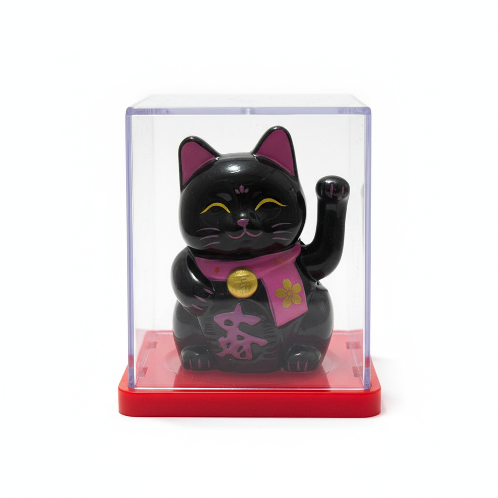 Maneki Neko nero - sfondo bianco