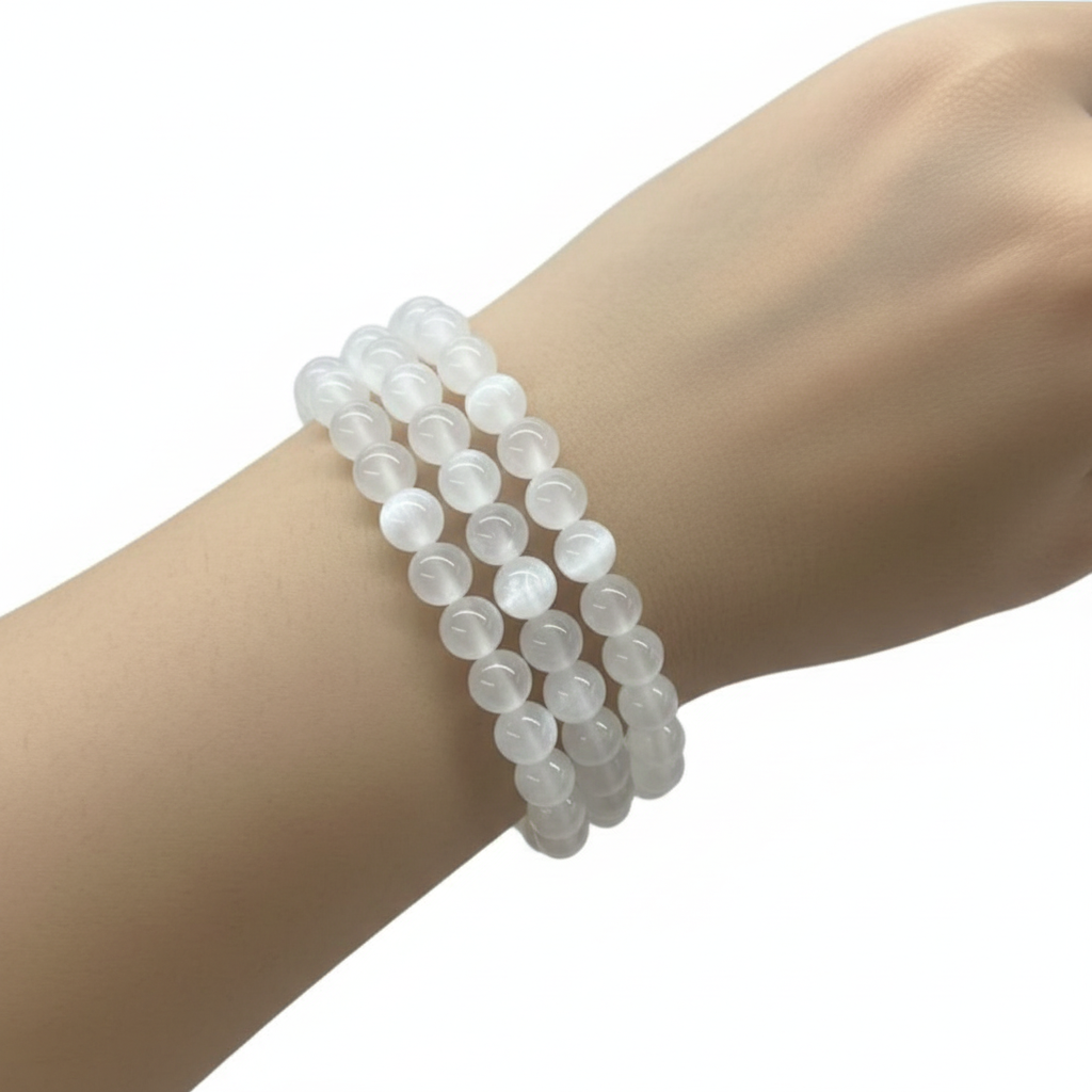 Bracciale Selenite - Indossato al polso