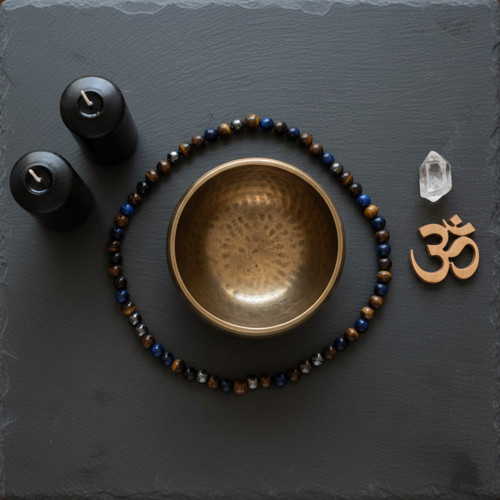 Japamala ematite sodalite occhio di tigre - composizione rituale