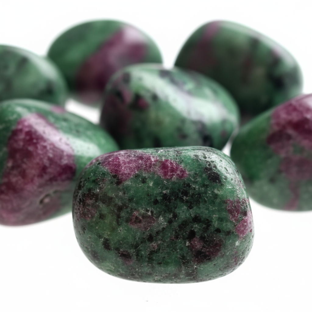 Rubyzoisite burattata - macro close-up