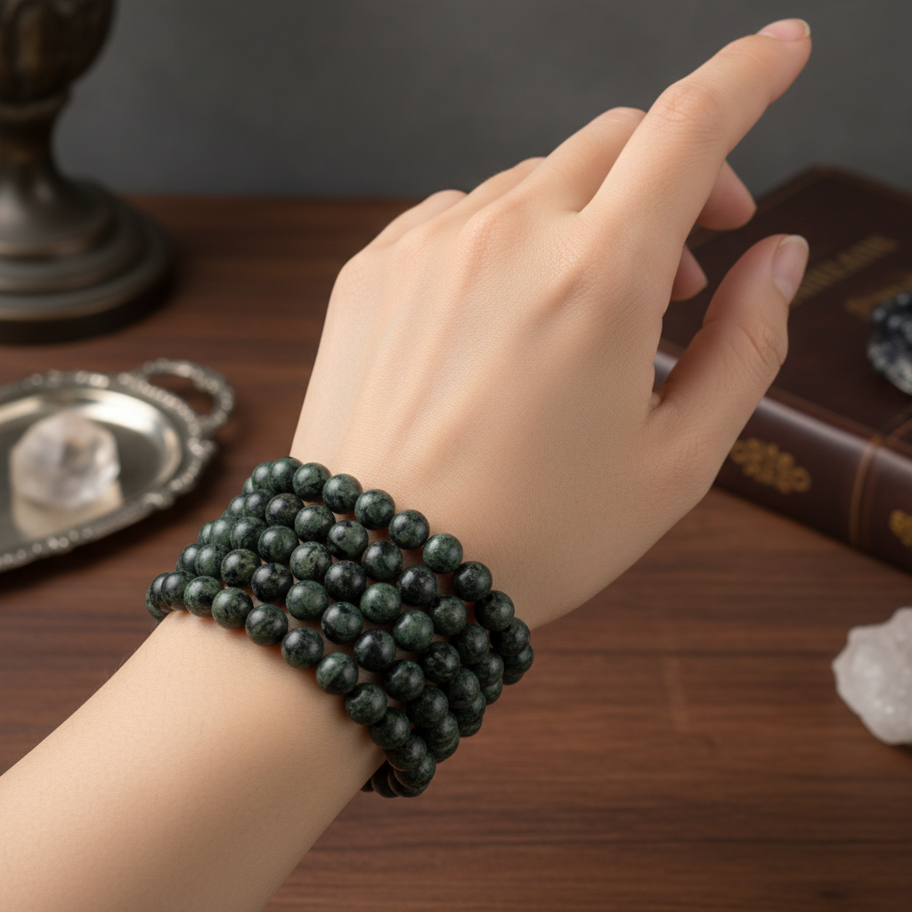 Bracciale Diaspro Kambaba 8mm - lifestyle indossato