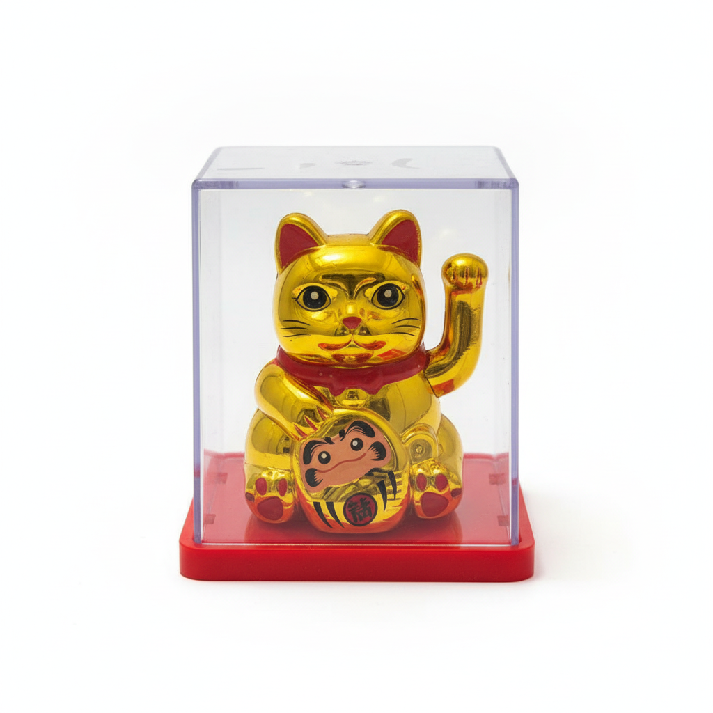 Maneki Neko dorato - sfondo bianco