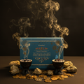 Carboncini con fumo dorato rituale ricchezza