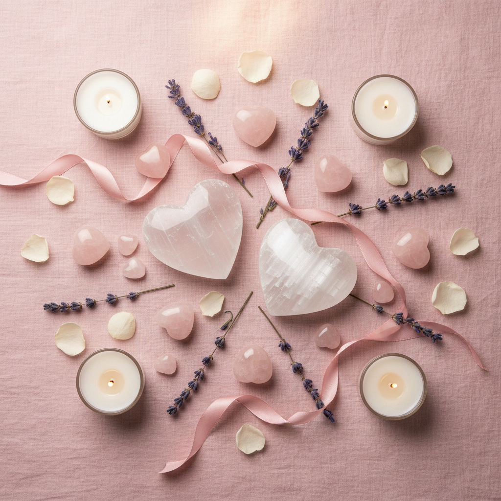 Cuori di Selenite - Flat Lay Valentine
