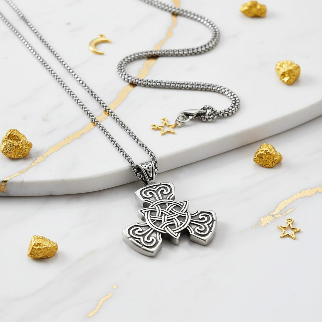 Triskelion su marmo bianco