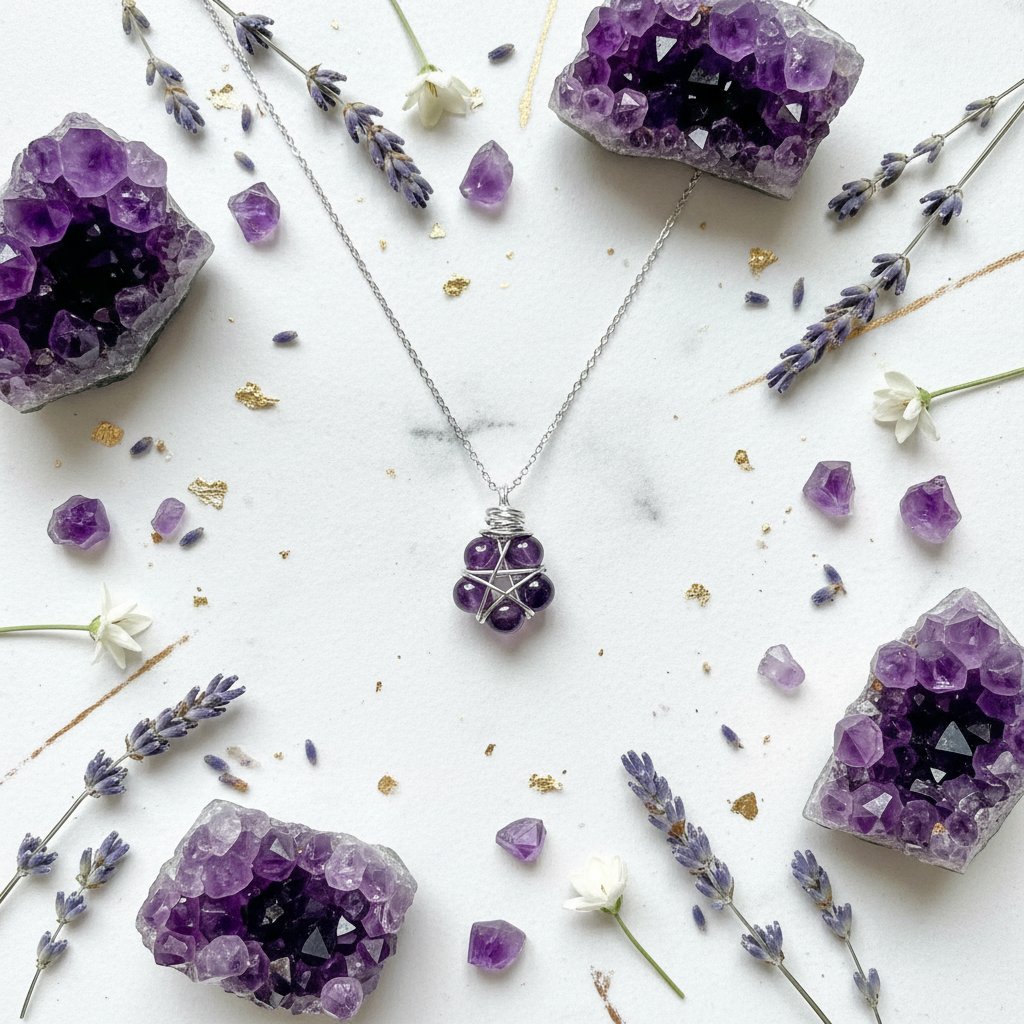 Flat lay rituale Ametista