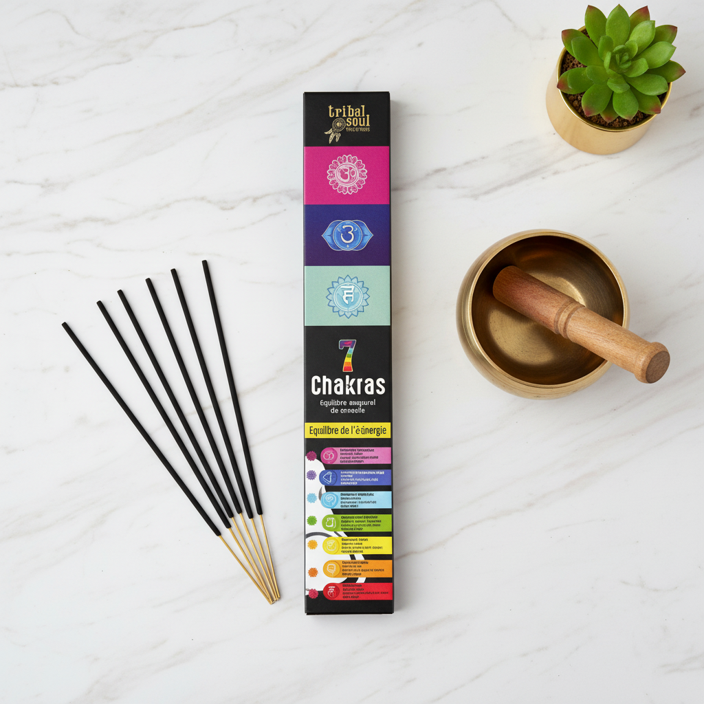 Tribal Soul 7 Chakras - flatlay su marmo