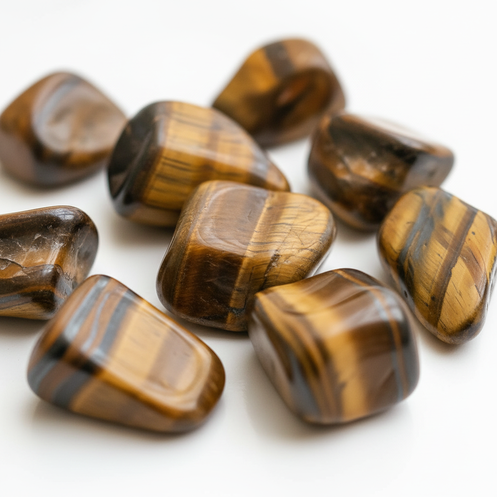 Macro close-up occhio di tigre tumbled