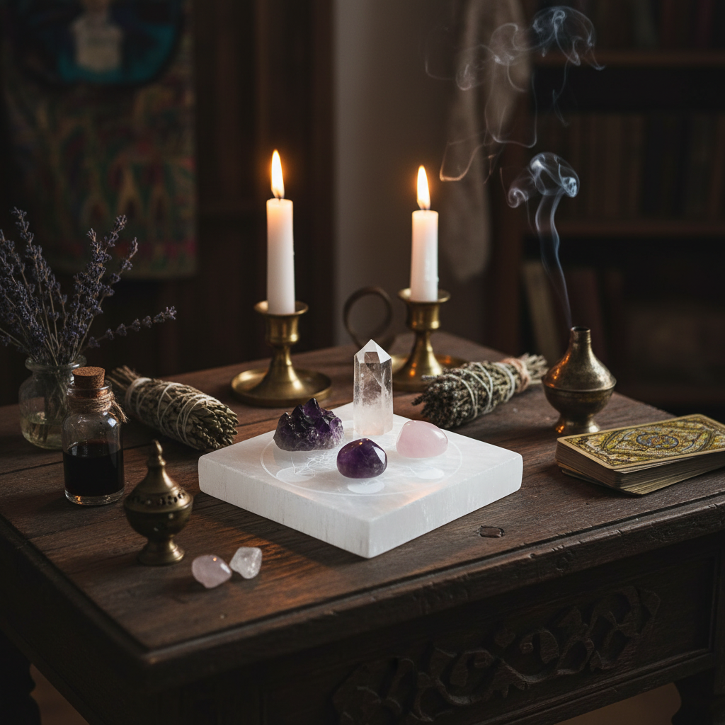 Piastra Selenite Metatron - Lifestyle Altare