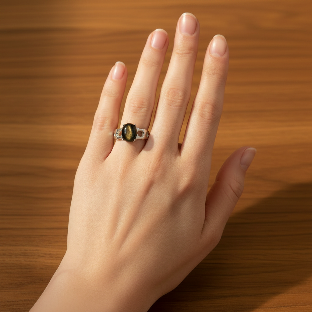 Anello ossidiana gold lifestyle