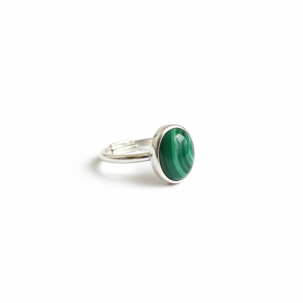 Anello regolabile malachite - stile originale