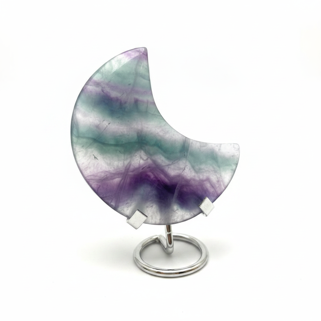 Luna in Fluorite Rainbow - sfondo bianco