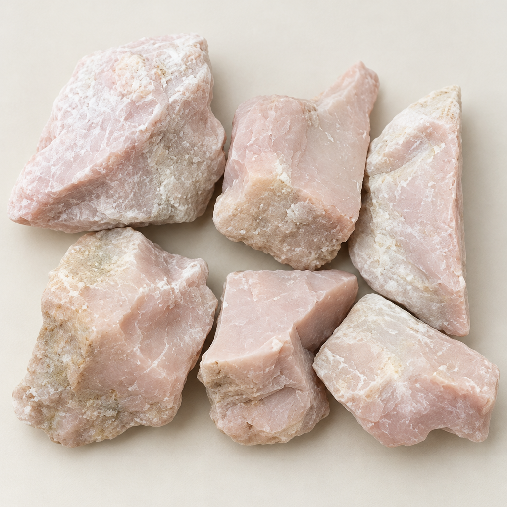Dettaglio dell'opale rosa grezzo