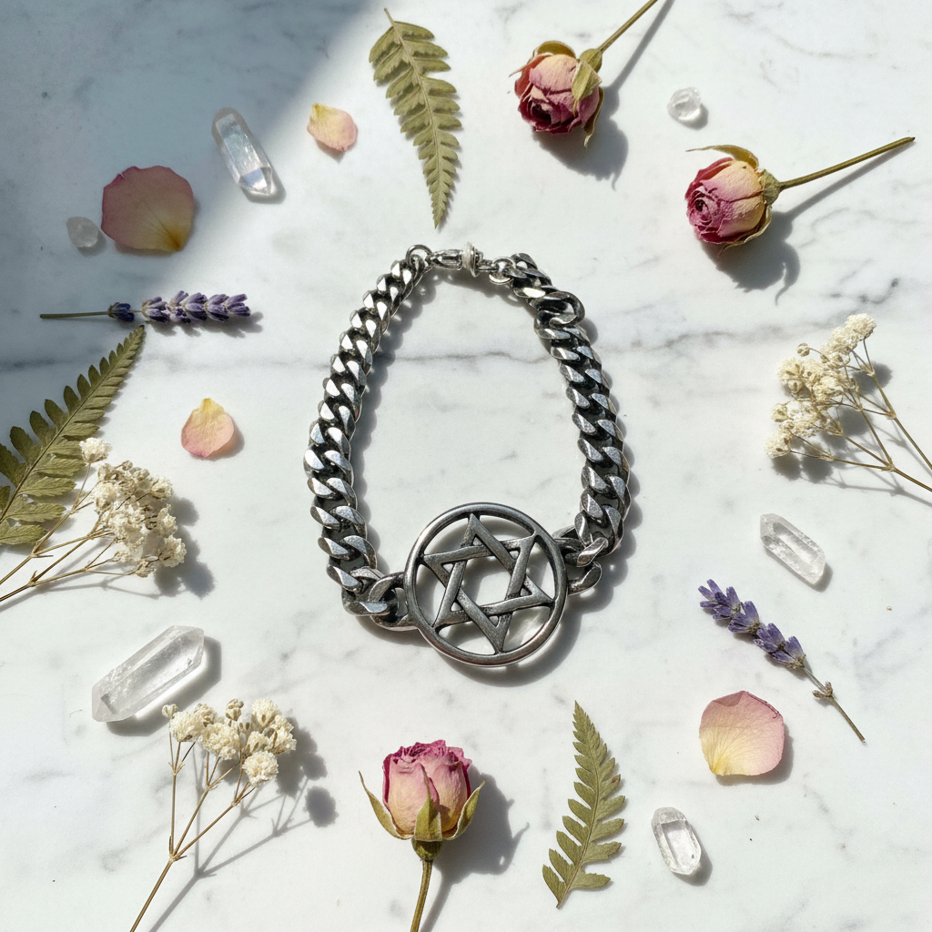 Bracciale Stella di David flat lay marmo
