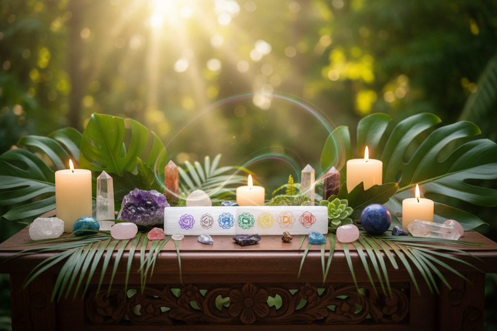 Bacchetta Selenite 7 Chakra - Lifestyle Naturale