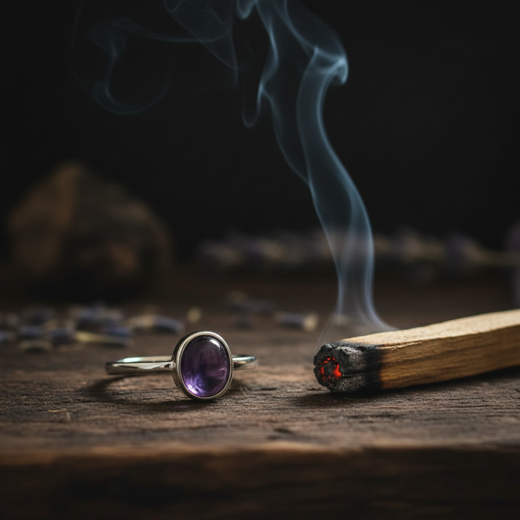 Anello ametista palo santo